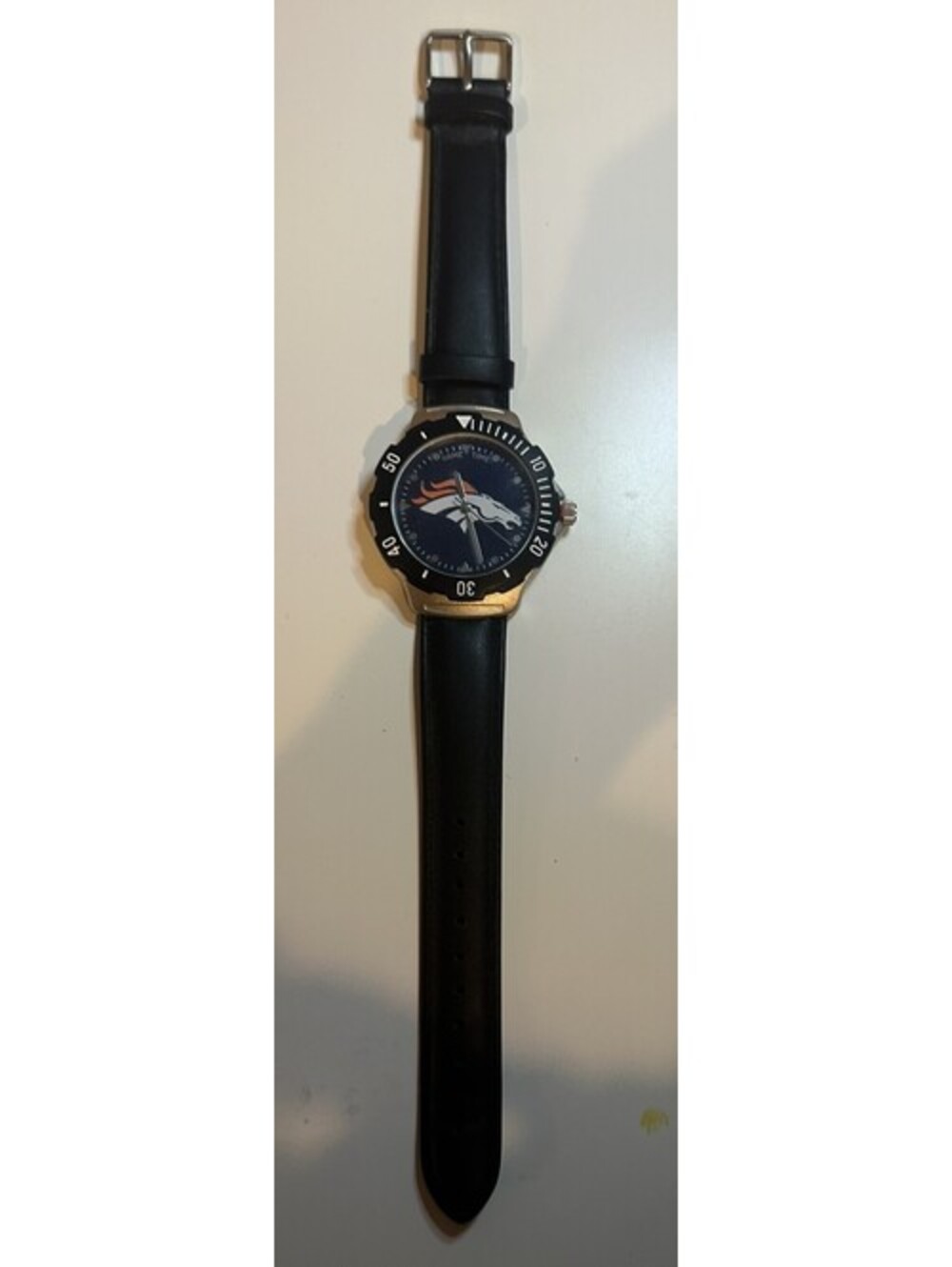 Denver Broncos Men Watch Agent Series Game Time Leather Band